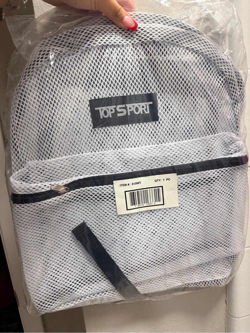 White Mesh Backpack for Men